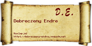 Debreczeny Endre névjegykártya