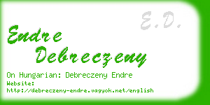 endre debreczeny business card